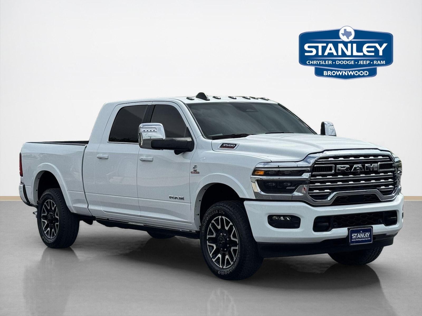 2025 RAM 3500 Longhorn in Bright White Clearcoat — front three-quarter view