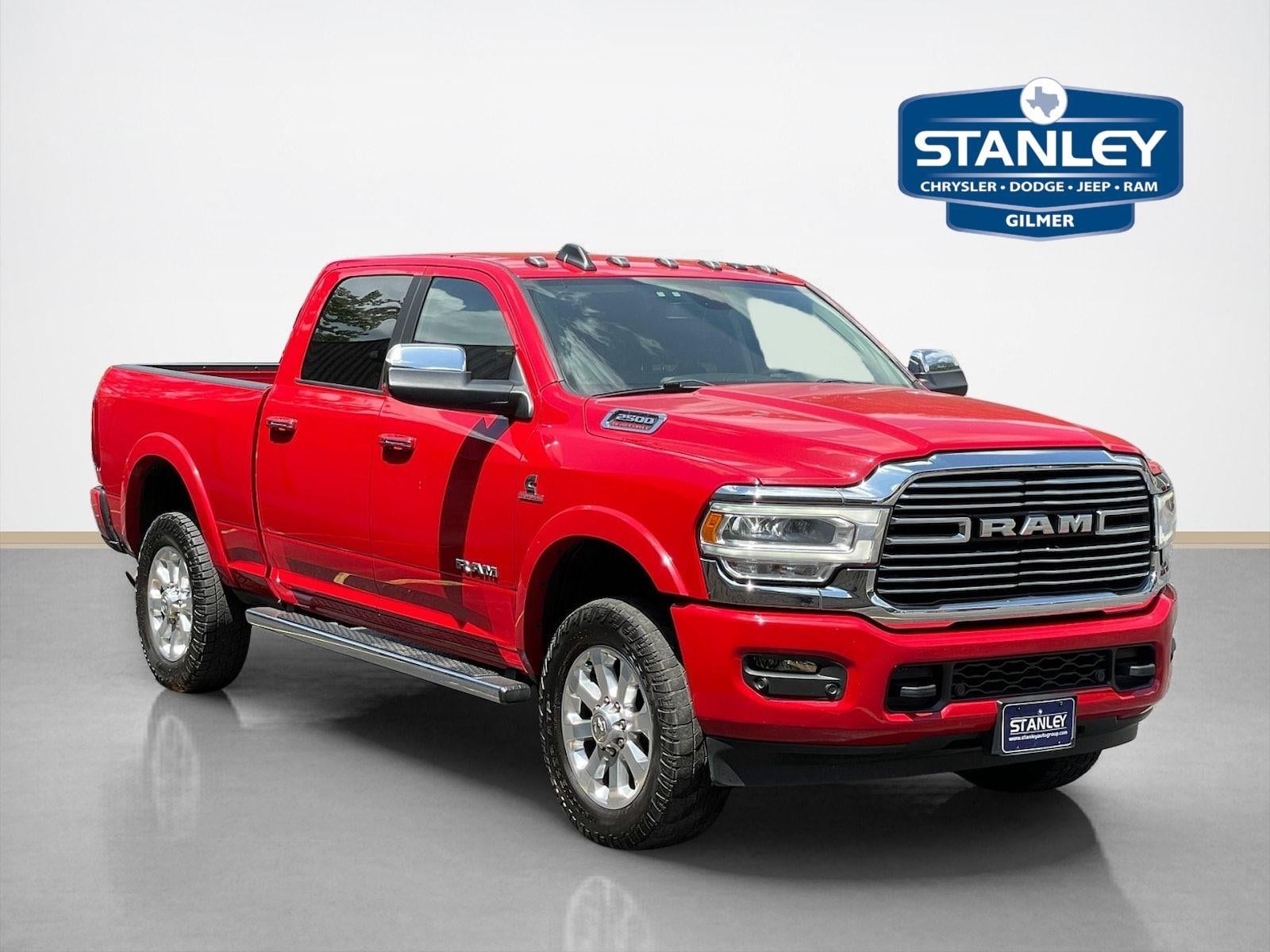 2022 RAM 2500 Laramie in Flame Red Clearcoat — front three-quarter view