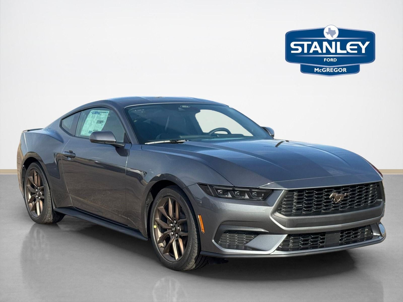 2026 Ford Mustang EcoBoost in Carbonized Gray Metallic — front three-quarter view