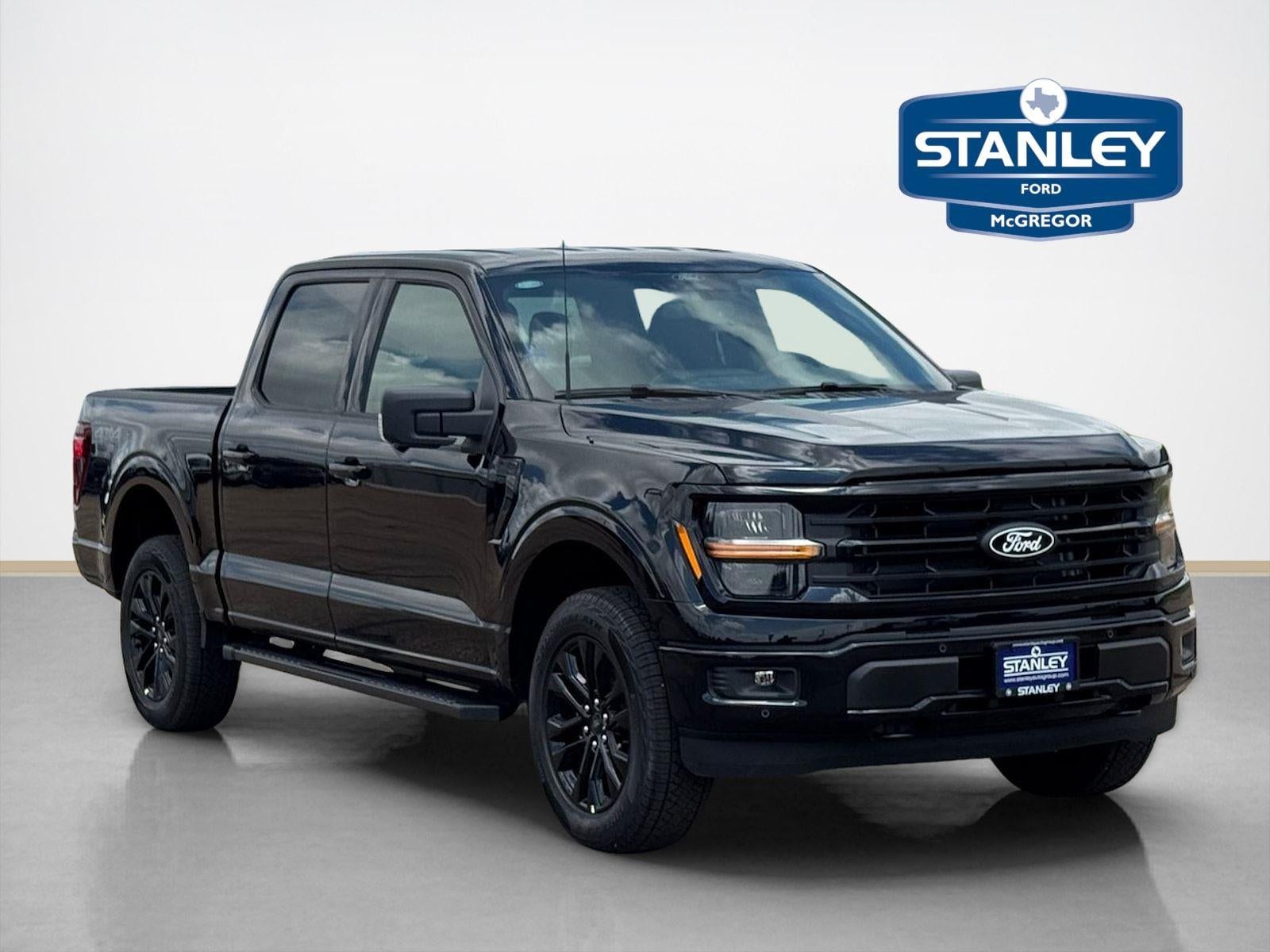 2026 Ford F-150 XLT in Agate Black Metallic — front three-quarter view