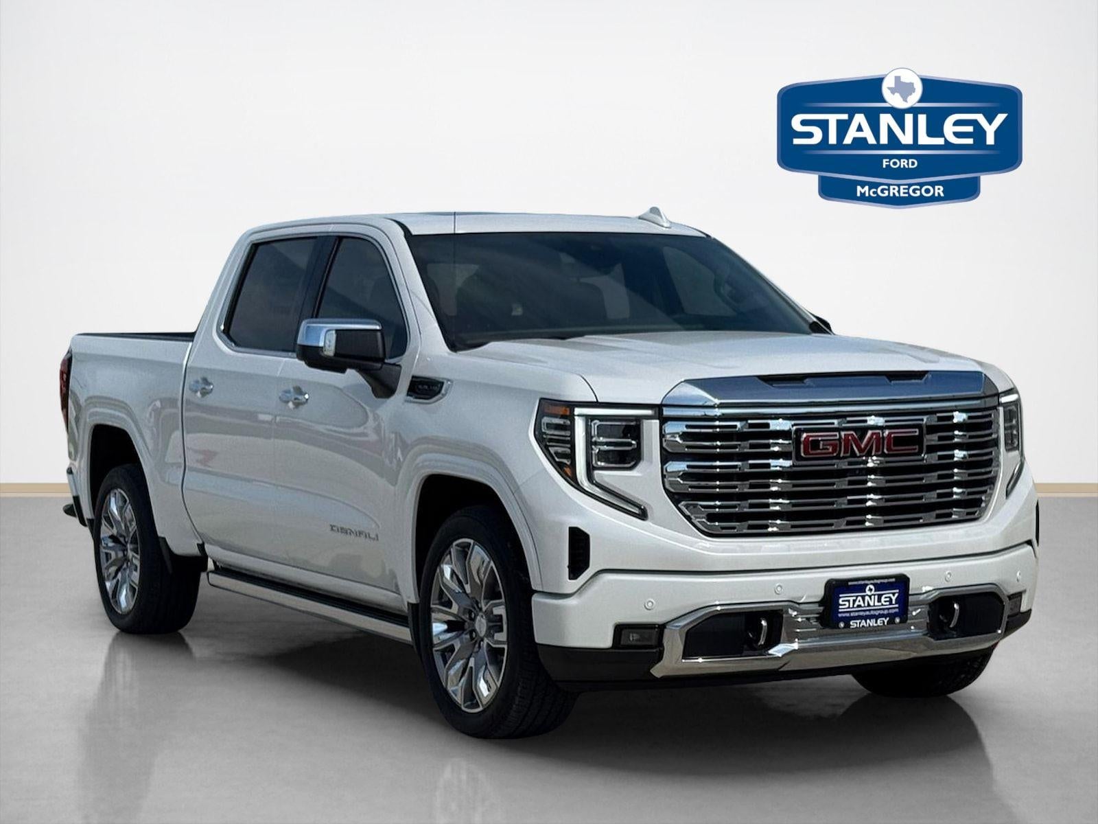2024 GMC Sierra 1500 Denali in White Frost Tricoat — front three-quarter view