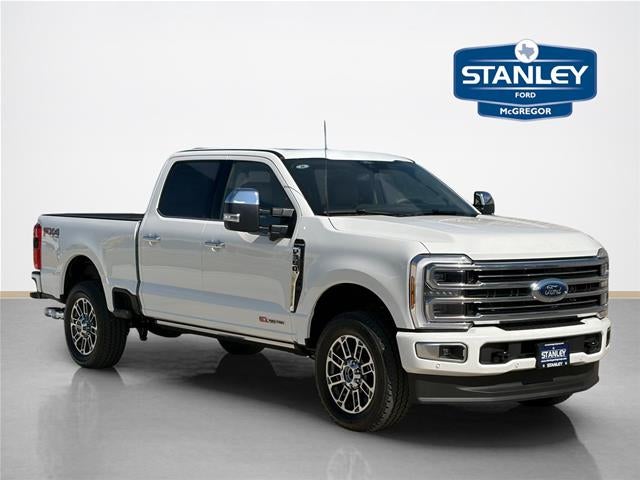 2026 Ford Super Duty F-350 Platinum in Star White Metallic Tri-Coat — front three-quarter view