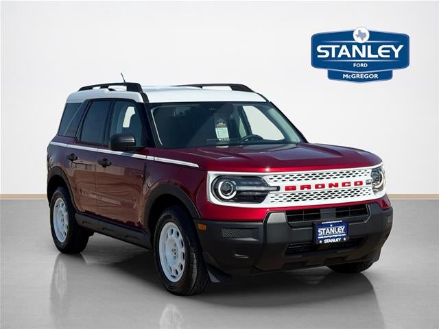 2026 Ford Bronco Sport Heritage in Ruby Red Metallic Tinted Clearcoat — front three-quarter view