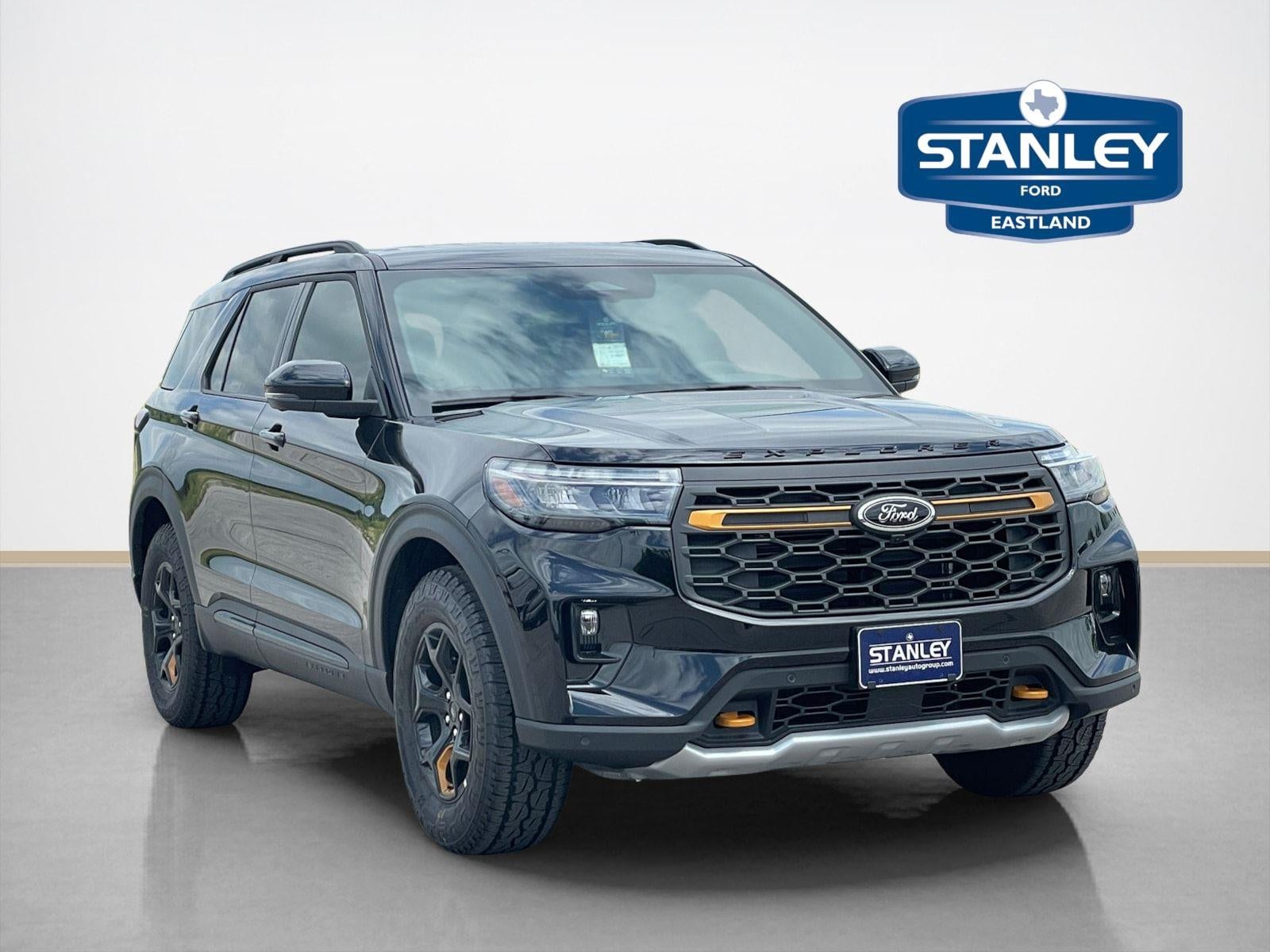 2026 Ford Explorer Tremor in Agate Black Metallic — front three-quarter view